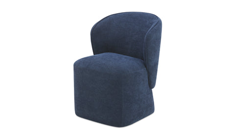 Larson Rolling Dining Chair Navy blue