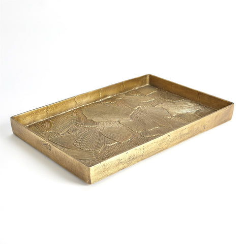 FLORA TRAY-ANTIQUE BRASS