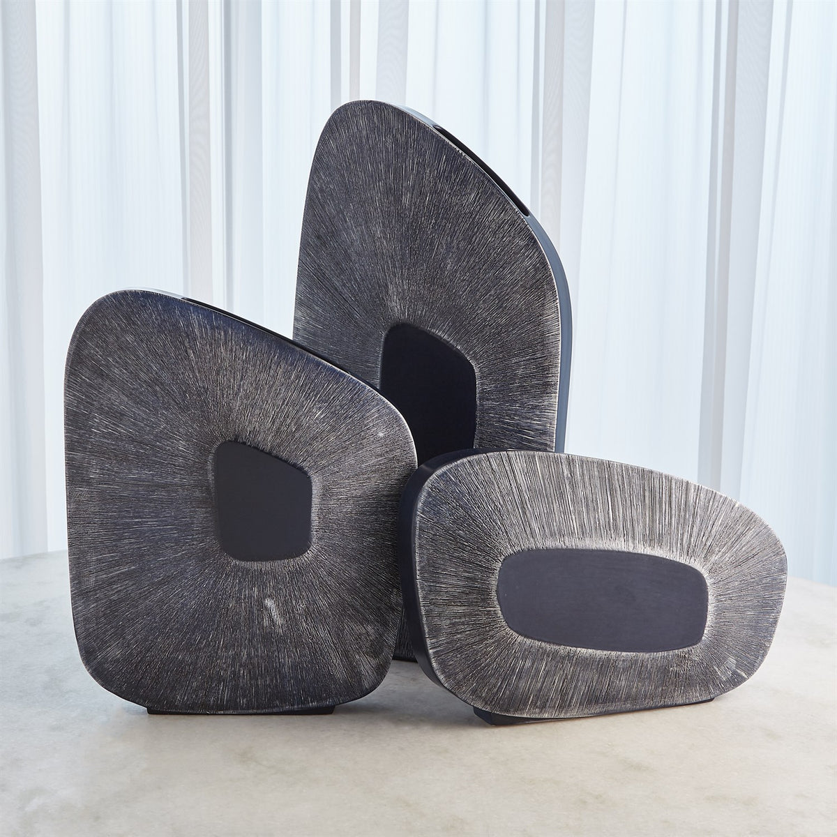 Offset Square Scratch Vases-Ink