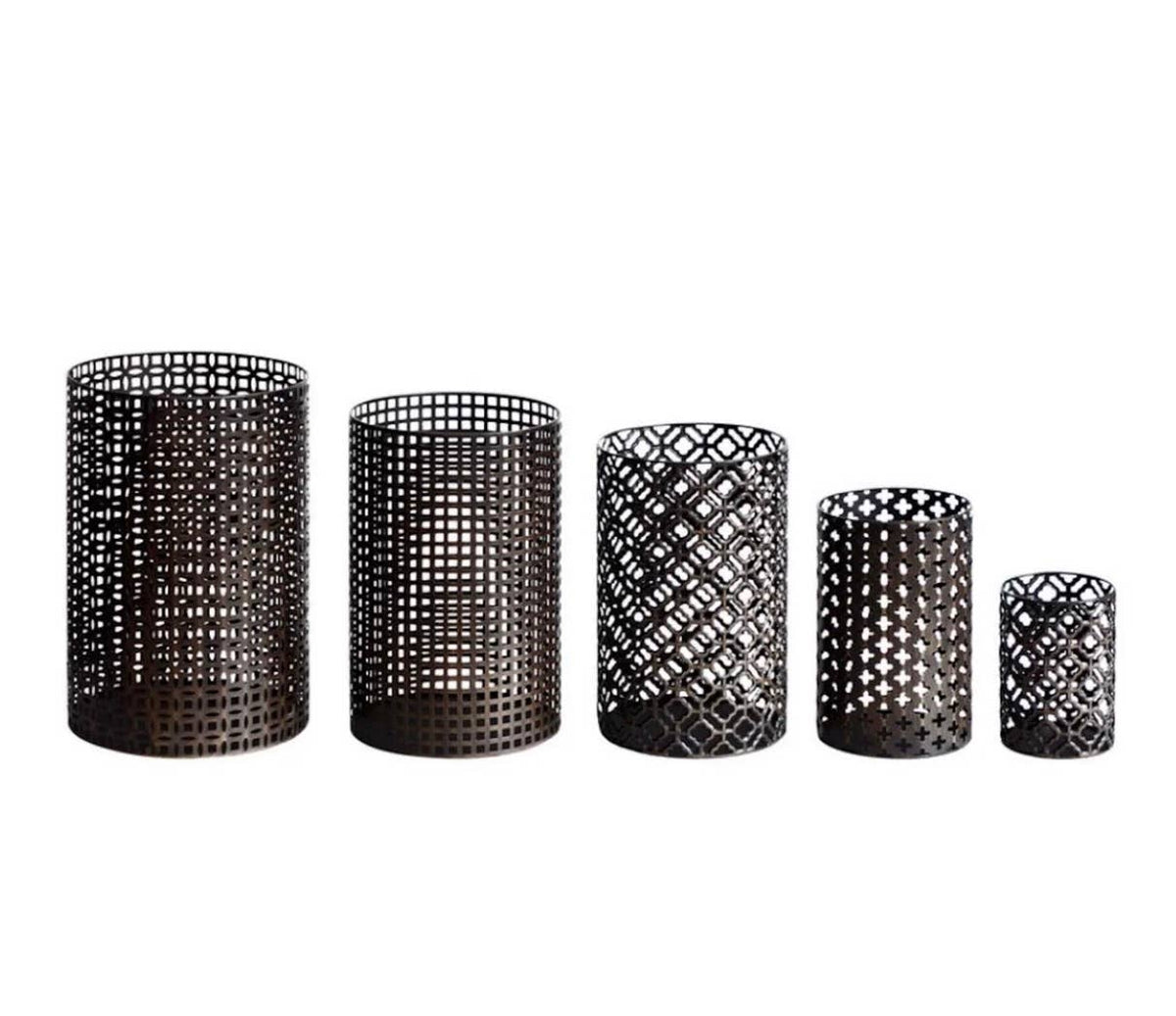 Metal Die Cut Hurricane Lanterns - Set of 5