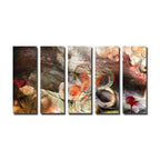 Painted Petals XV' Canvas Wall Art: 30 inches High x 12 inches Wide x 5 Panels