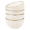 Kook Ceramic Cereal Bowls, 22 oz, Set of 4, Narbonne Collect