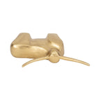 Decorative Figurine - Gold Metal Solid Standing Bull, 8 in.