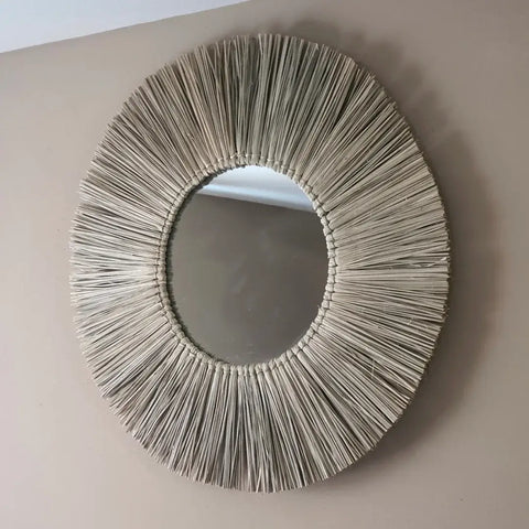 Round Seagrass Wall Mirror — Wholesale Case of 5