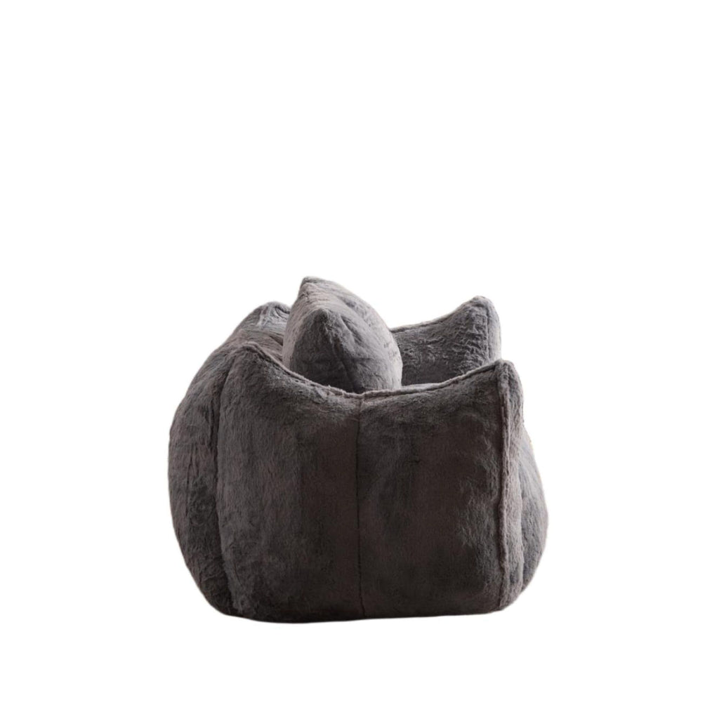 2-Seat Giant Faux Fur Bean Bag Couch ( 6 Colors) No Assembly: White