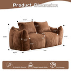 2-Seat Giant Faux Fur Bean Bag Couch ( 6 Colors) No Assembly: White