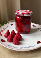 French jam Candle in a Jar (Strawberry, Handmade)