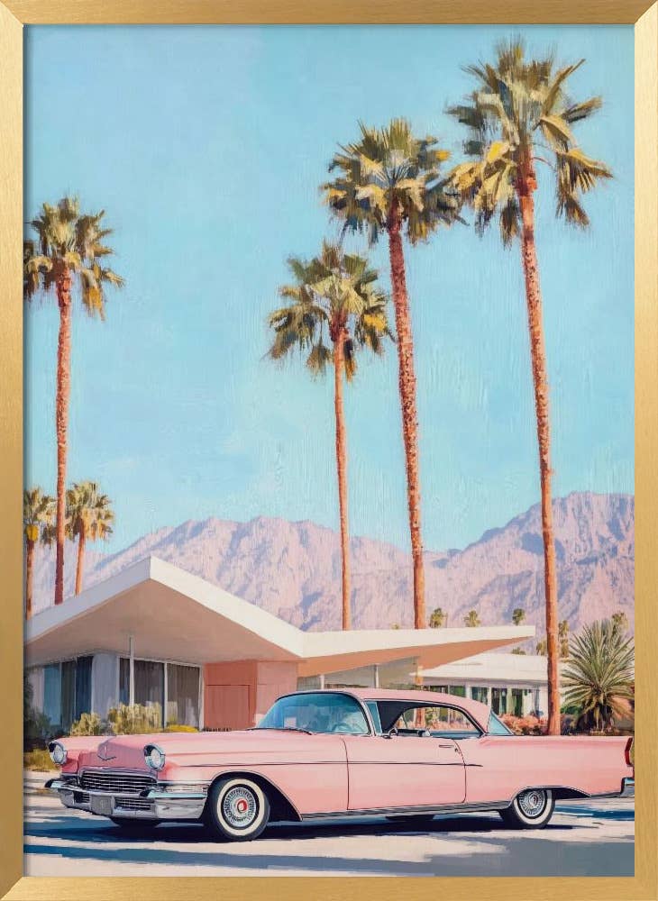 "California Vintage Car" Wall Art by Melloi Art Prints: Wrapped Canvas / 48"H x 36 "W