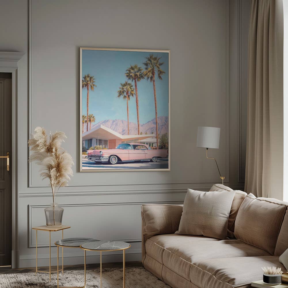 "California Vintage Car" Wall Art by Melloi Art Prints: Wrapped Canvas / 48"H x 36 "W