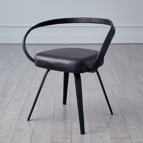 ALL LEATHER CHAIR-BLACK - Hedi's Furniture