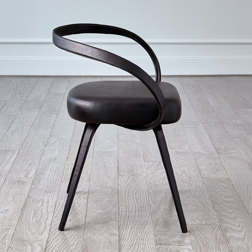 ALL LEATHER CHAIR-BLACK - Hedi's Furniture