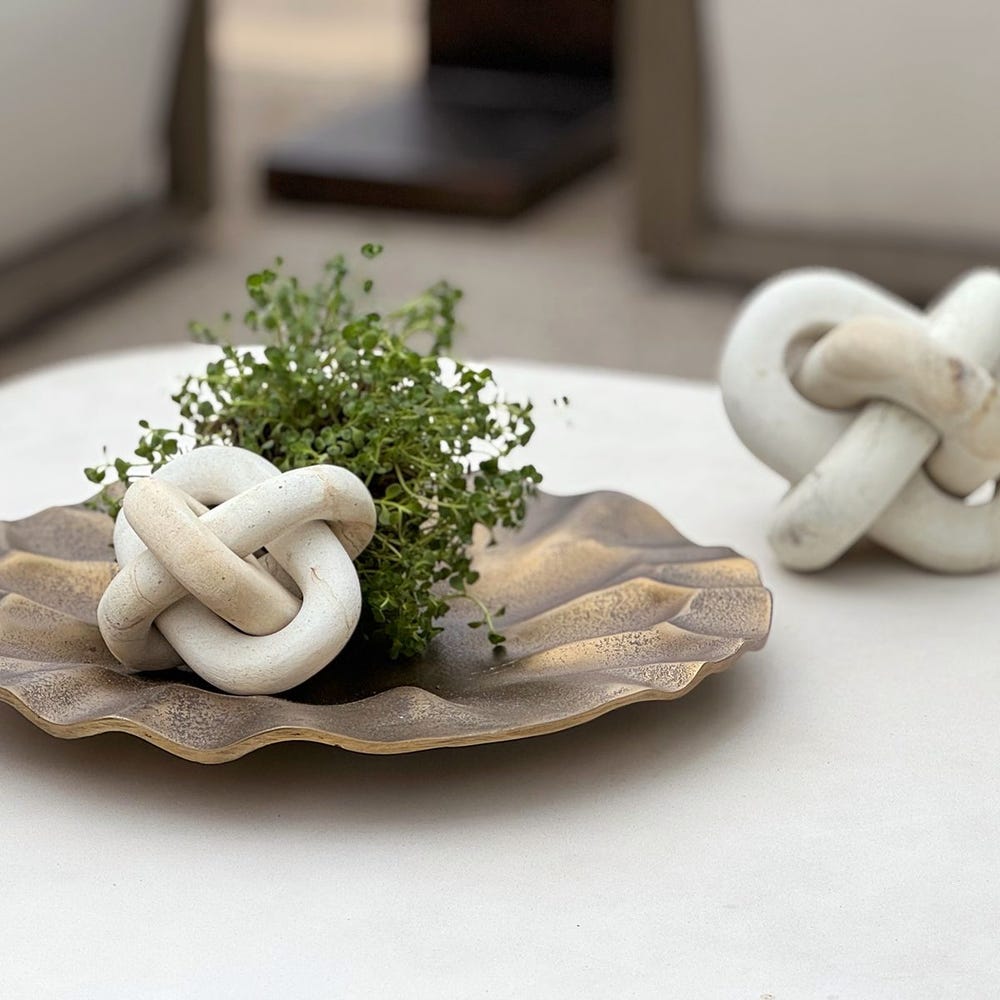 Limestone Link Outdoor Sculptures, S/2