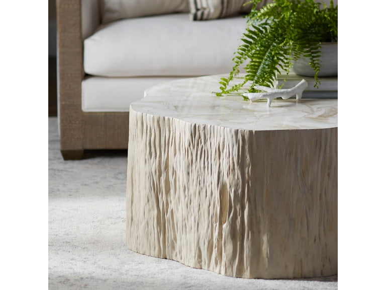 CAMILLA FOSSILIZED CLAM COFFEE TABLE - Hedi's Furniture
