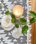 Set of 4 Free Form Geode Coasters: Copper / Gold