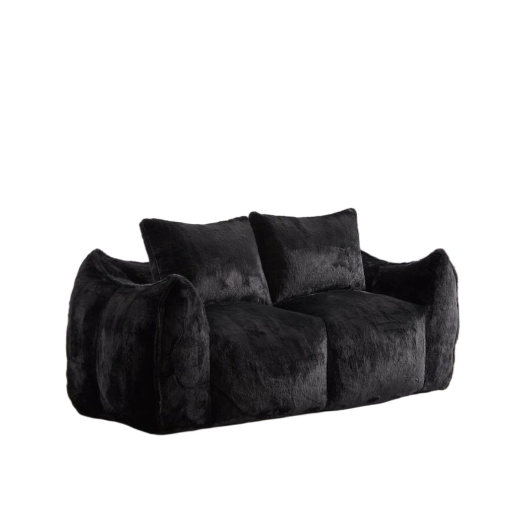 2-Seat Giant Faux Fur Bean Bag Couch ( 6 Colors) No Assembly: White