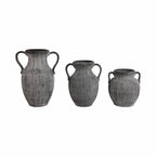 Black 15 in. Dolomite Amphora Weathered Vase
