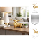 Decorative Figurine - Gold Metal Solid Standing Bull, 8 in.