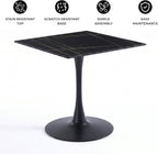 Bristol Sintered Stone Dining Table - Square Modern: Black / Black