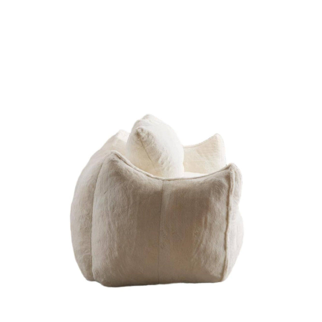 2-Seat Giant Faux Fur Bean Bag Couch ( 6 Colors) No Assembly: White