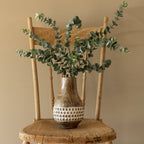 Gigi Whitewashed Wood Bead Dried Florals Vase
