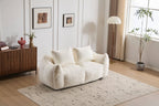 2-Seat Giant Faux Fur Bean Bag Couch ( 6 Colors) No Assembly: White