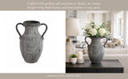 Black 15 in. Dolomite Amphora Weathered Vase