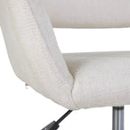 Adjustable Task Chair with Swivel Base Suede Brown/Beige: Ivory Beige