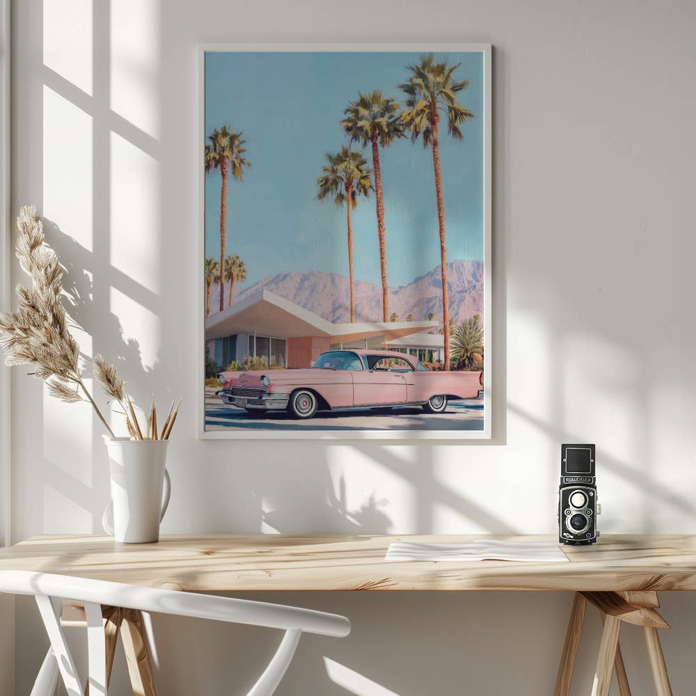 "California Vintage Car" Wall Art by Melloi Art Prints: Wrapped Canvas / 48"H x 36 "W