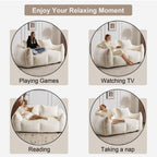 2-Seat Giant Faux Fur Bean Bag Couch ( 6 Colors) No Assembly: White