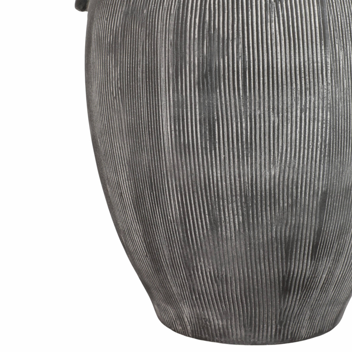 Black 15 in. Dolomite Amphora Weathered Vase