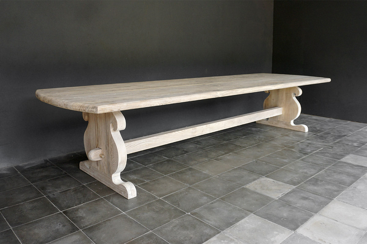 Baroque Style Teak Table – Reclaimed Weathered Teak