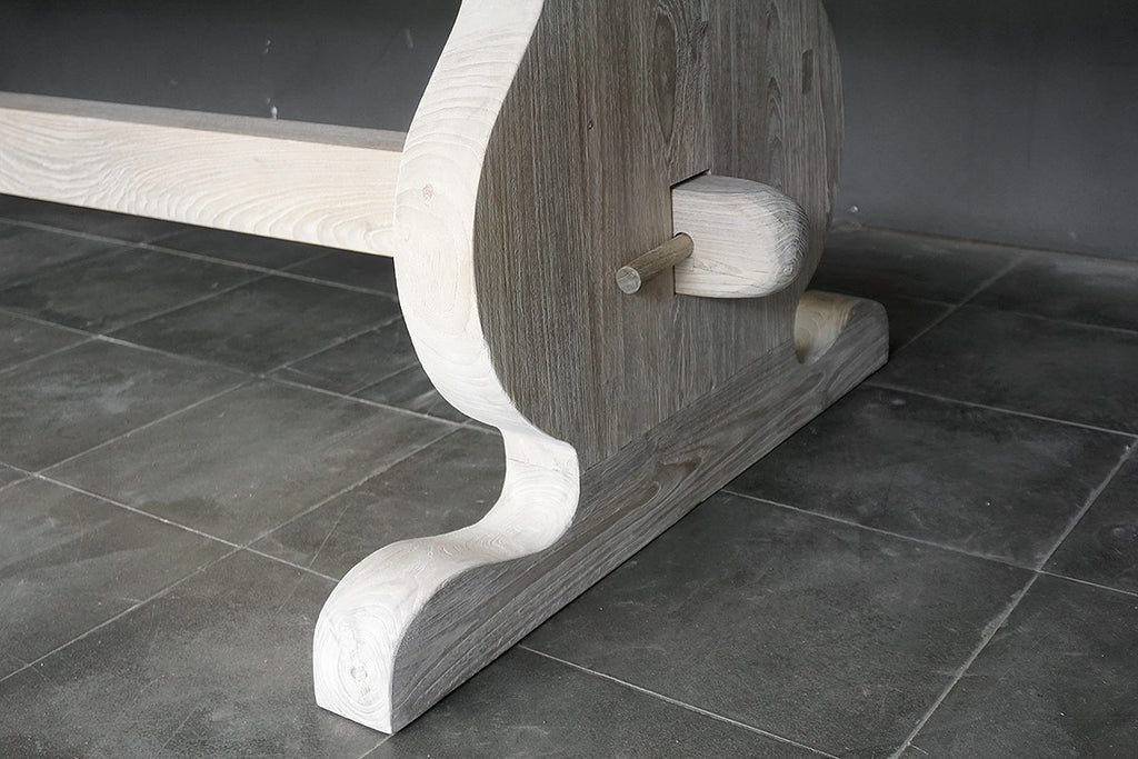 Baroque Style Teak Table – Reclaimed Weathered Teak