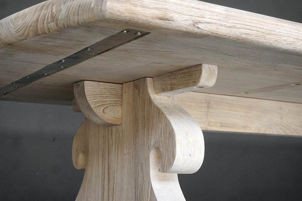 Baroque Style Teak Table – Reclaimed Weathered Teak