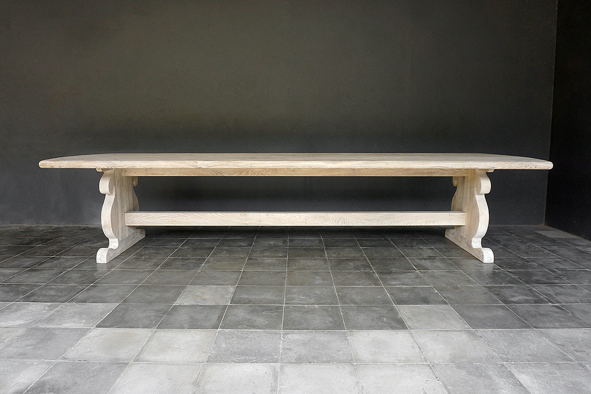 Baroque Style Teak Table – Reclaimed Weathered Teak