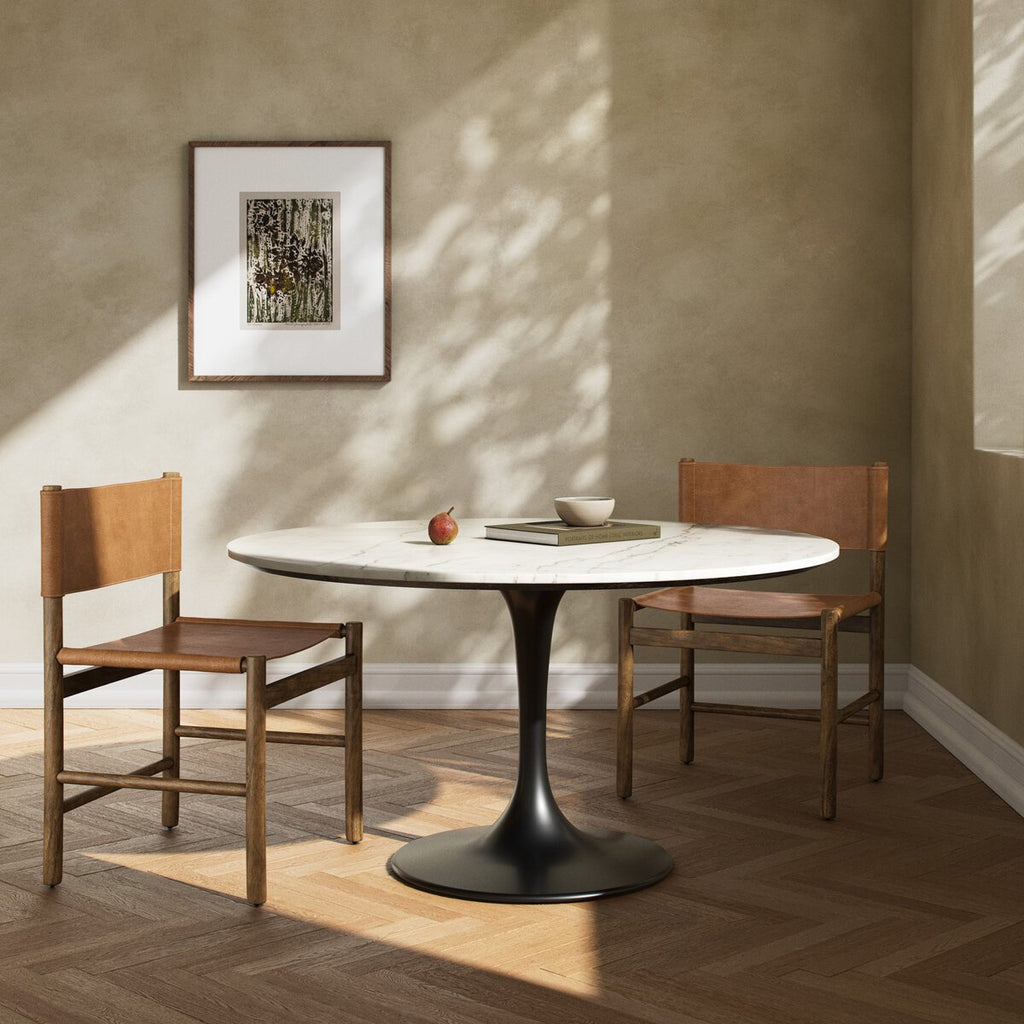 Powell Dining Table-White Marble