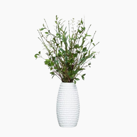 MIXED GREENERY IN WHITE VASE