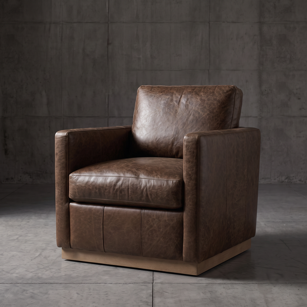 Allie Leather Swivel Chair