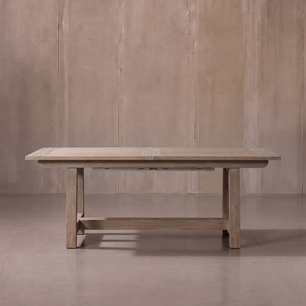 Coastal Teak Dining Table with Leaf Extension