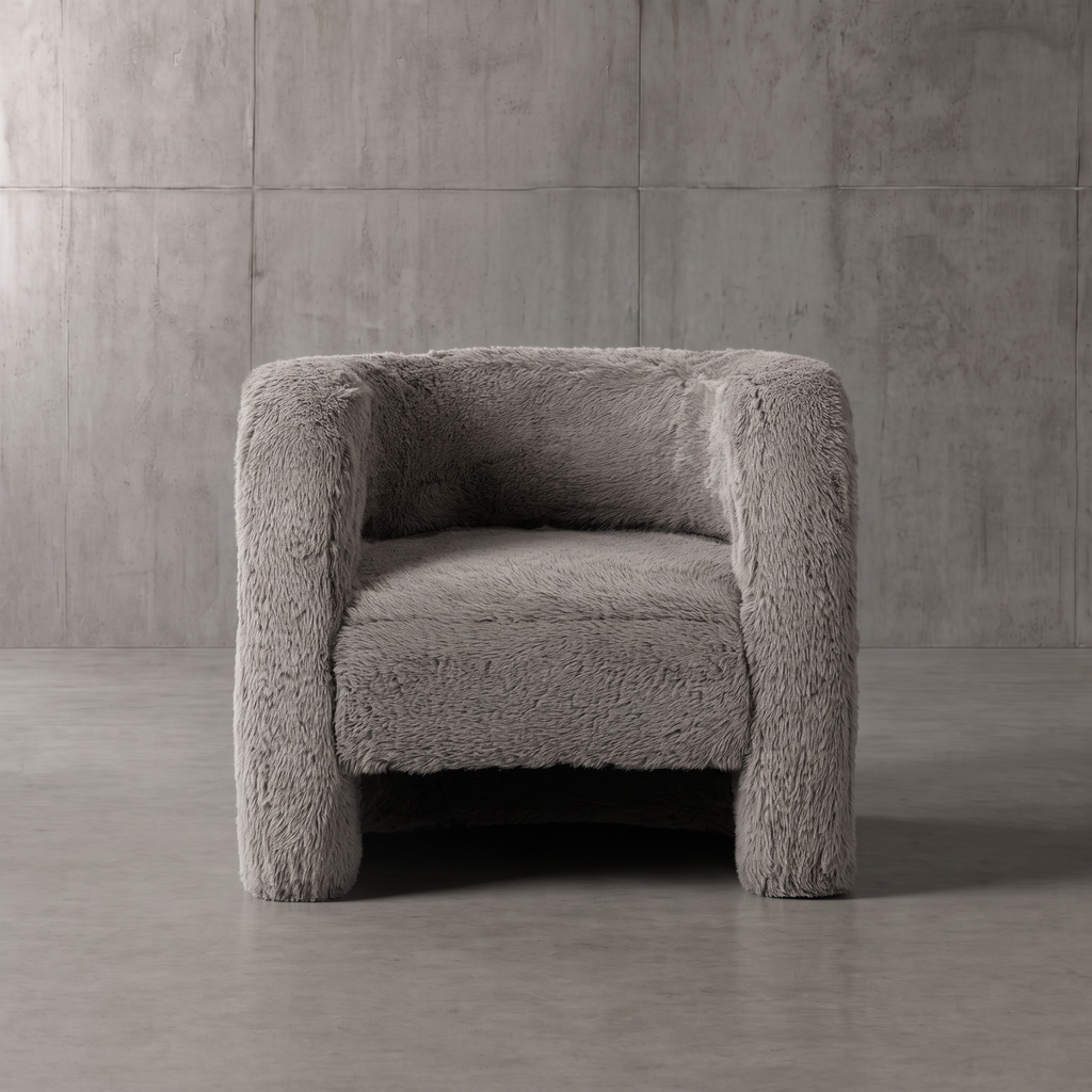 Teddy Plush Accent Chair - Granite