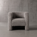 Teddy Plush Accent Chair - Granite