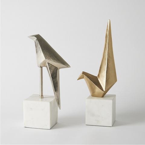 SITTING ORIGAMI BIRD-GOLD