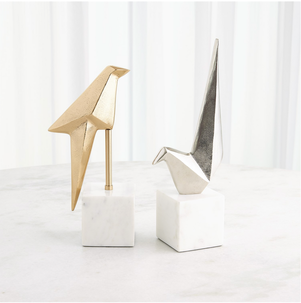 SITTING ORIGAMI BIRD-GOLD