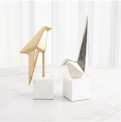 SITTING ORIGAMI BIRD-GOLD