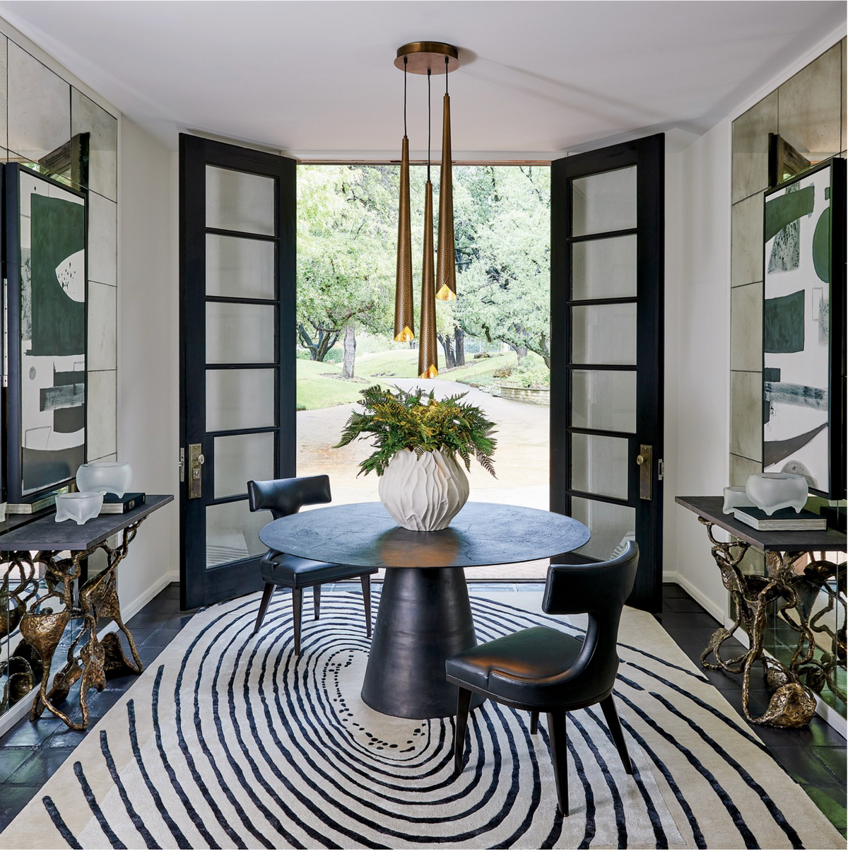 APEX DINING TABLE-BLACKENED FINISH