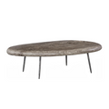 Skipping Stone Coffee Table, Brown Stone, Forged Legs