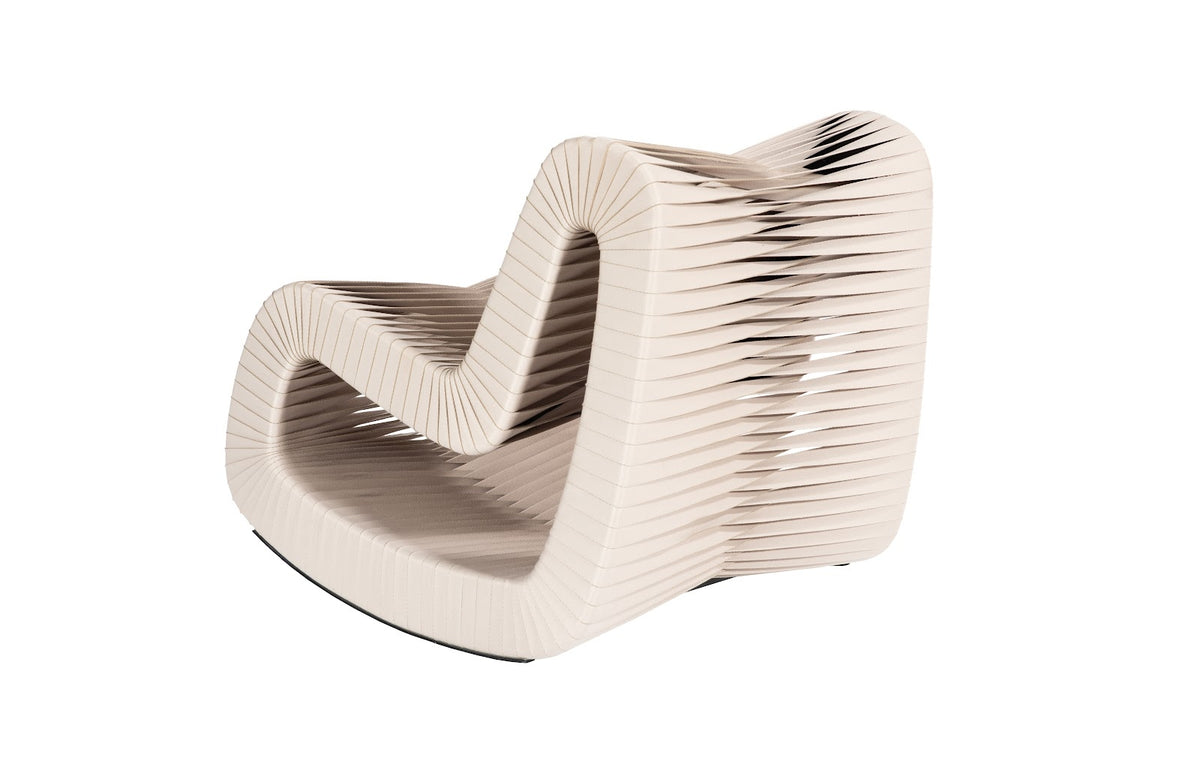 Seat Belt Rocking Chair, Beige - Hedi's Furniture