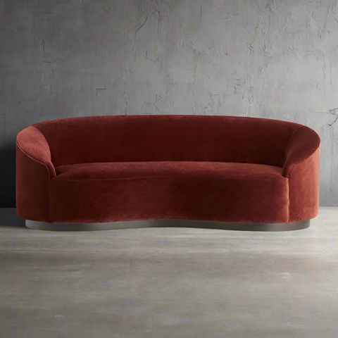 Turner Small Sofa in Paprika Velvet Upholstery - Hedi's Furniture