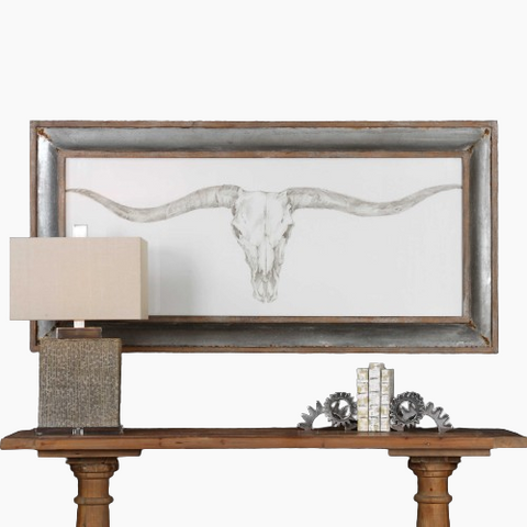 Western Skull Mount Framed Print - Hedi's Furniture