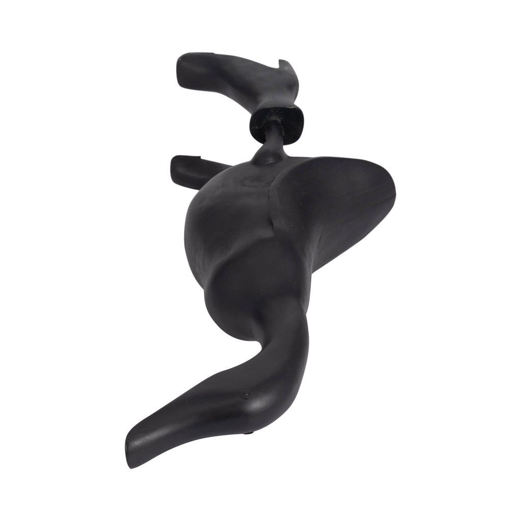 Bamboo Wood Duck in Rainboots Figurine - Black, 20 in.
