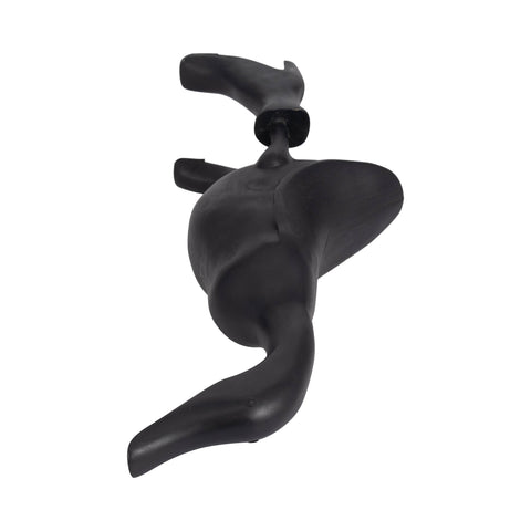 Bamboo Wood Duck in Rainboots Figurine - Black, 20 in.
